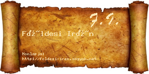 Földesi Irén névjegykártya