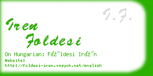 iren foldesi business card